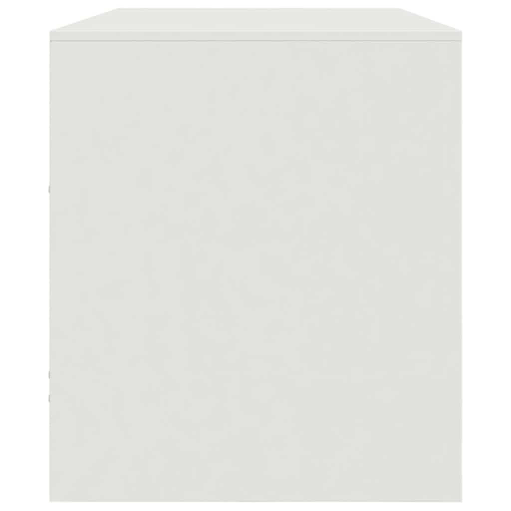 Meuble TV Moderne en Acier Blanc - 99 cm-Mon Meuble TV-Blanc-1-8