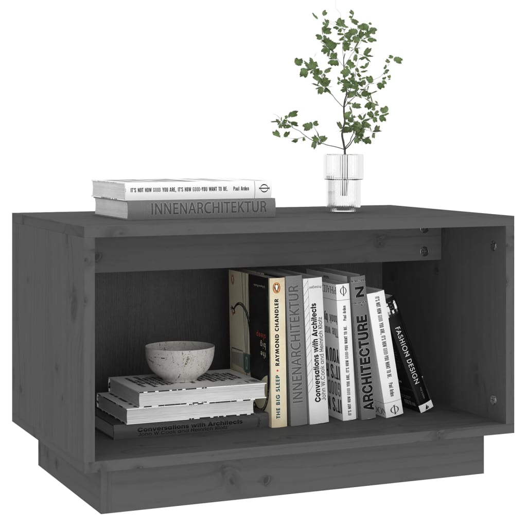 Meuble TV Moderne en Bois Massif Gris - 60 cm-Mon Meuble TV-Gris-5