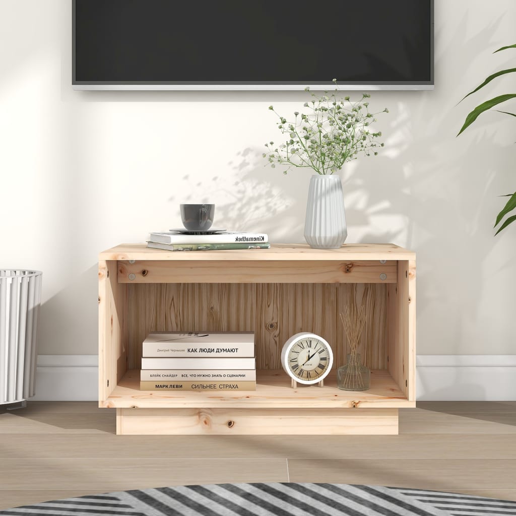 Meuble TV Moderne en Bois Massif Gris - 60 cm-Mon Meuble TV-Naturel-9