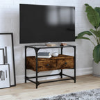 Meuble TV Moderne en Verre et Effet Chêne - 60 cm-Mon Meuble TV-Chêne fumé-60 cm-1-21