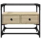 Meuble TV Moderne en Verre et Effet Chêne - 60 cm-Mon Meuble TV-Chêne fumé-80 cm-1-4