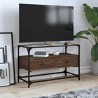 Meuble TV Moderne en Verre et Effet Chêne - 60 cm-Mon Meuble TV-Chêne marron-80 cm-1-18