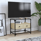 Meuble TV Moderne en Verre et Effet Chêne - 60 cm-Mon Meuble TV-Chêne sonoma-60 cm-1-1