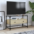 Meuble TV Moderne en Verre et Effet Chêne - 60 cm-Mon Meuble TV-Chêne sonoma-80 cm-1-17