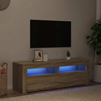 Meuble TV Moderne LED Effet Vieux Bois - 120 cm-Mon Meuble TV-Chêne sonoma-18