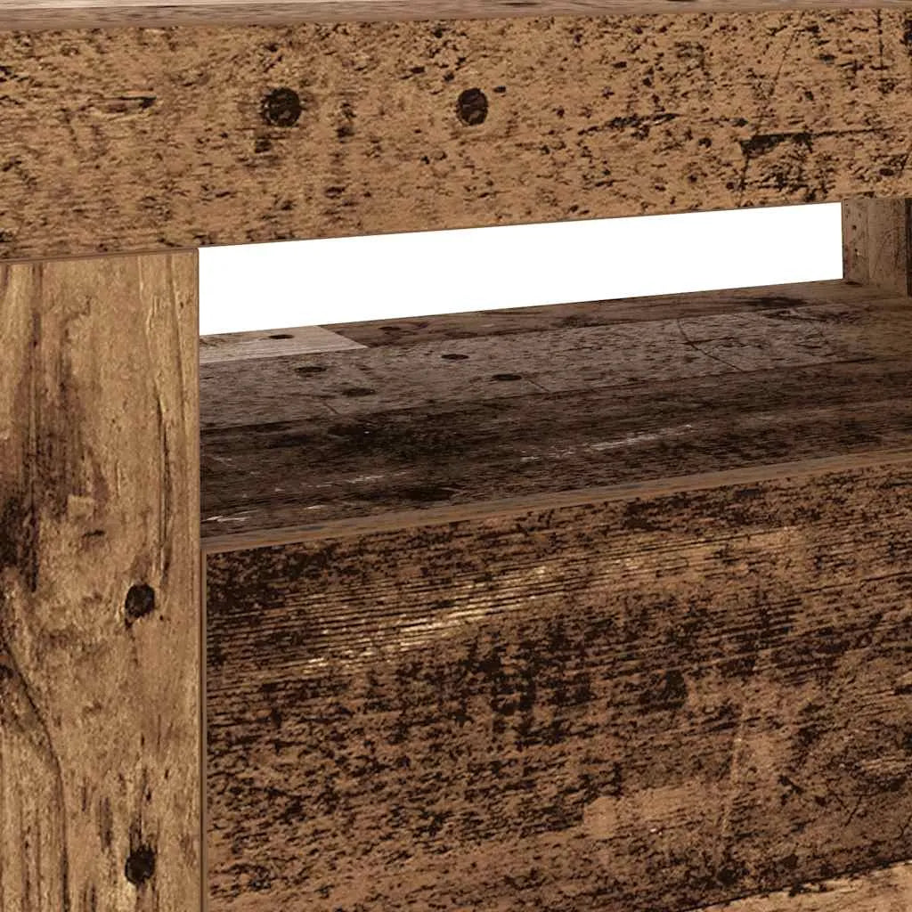 Meuble TV Moderne LED Effet Vieux Bois - 120 cm-Mon Meuble TV-Vieux bois-11