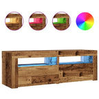 Meuble TV Moderne LED Effet Vieux Bois - 120 cm-Mon Meuble TV-Vieux bois-4