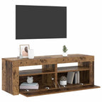 Meuble TV Moderne LED Effet Vieux Bois - 120 cm-Mon Meuble TV-Vieux bois-5