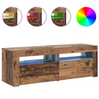 Meuble TV Moderne LED Effet Vieux Bois - 120 cm-Mon Meuble TV-Vieux bois-6