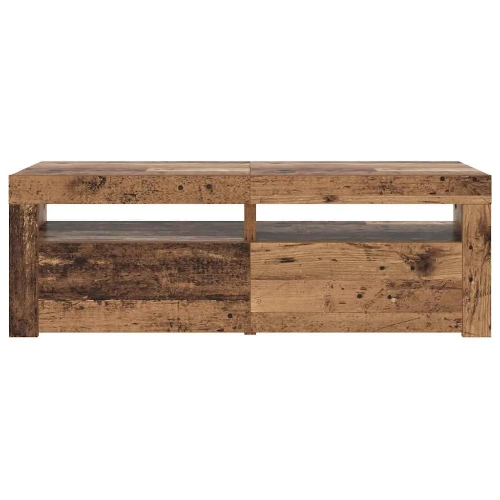Meuble TV Moderne LED Effet Vieux Bois - 120 cm-Mon Meuble TV-Vieux bois-7