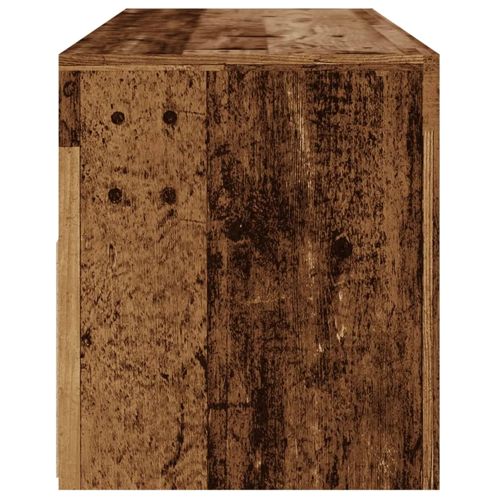 Meuble TV Moderne LED Effet Vieux Bois - 120 cm-Mon Meuble TV-Vieux bois-8