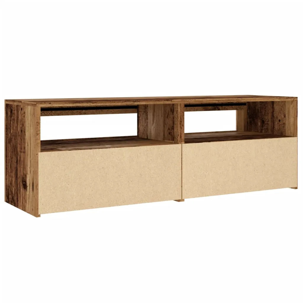 Meuble TV Moderne LED Effet Vieux Bois - 120 cm-Mon Meuble TV-Vieux bois-9