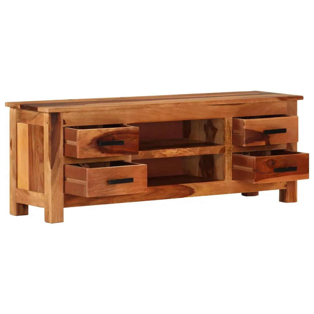 Meuble TV Moderne Marron en Bois Massif - 110 cm-Mon Meuble TV-1