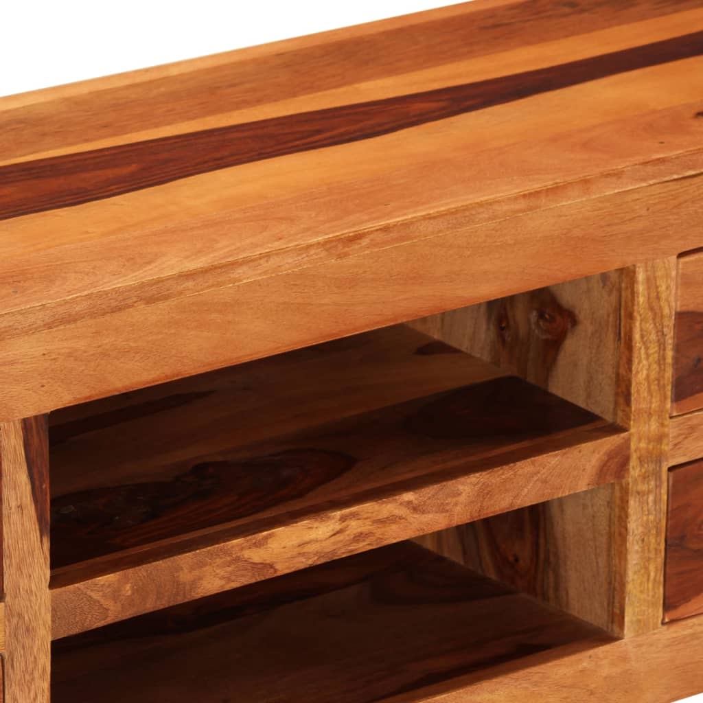Meuble TV Moderne Marron en Bois Massif - 110 cm-Mon Meuble TV-4