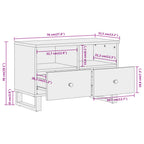 Meuble TV Moderne Noir et Bois en Manguier - 70 cm-Mon Meuble TV-11