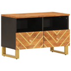 Meuble TV Moderne Noir et Bois en Manguier - 70 cm-Mon Meuble TV-2