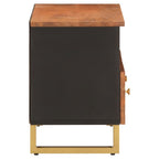Meuble TV Moderne Noir et Bois en Manguier - 70 cm-Mon Meuble TV-5