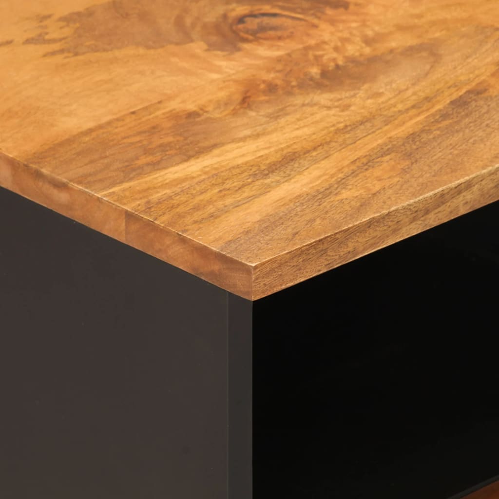 Meuble TV Moderne Noir et Bois en Manguier - 70 cm-Mon Meuble TV-8
