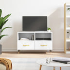 Meuble TV Moderne Petit Effet Béton - 80 cm-Mon Meuble TV-Blanc-1-14