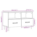 Meuble TV Moderne Petit Effet Béton - 80 cm-Mon Meuble TV-Blanc brillant-1-12