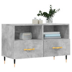 Meuble TV Moderne Petit Effet Béton - 80 cm-Mon Meuble TV-Blanc brillant-1-3