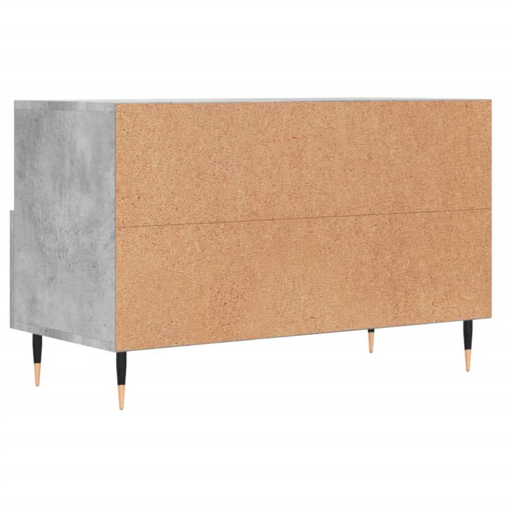 Meuble TV Moderne Petit Effet Béton - 80 cm-Mon Meuble TV-Blanc brillant-1-8