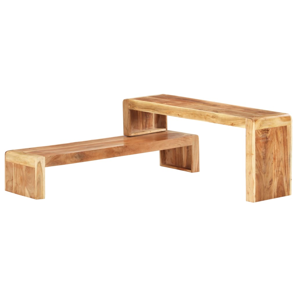 Meuble TV Moderne Scandinave en Acacia Massif - 2 Pièces-Mon Meuble TV-2