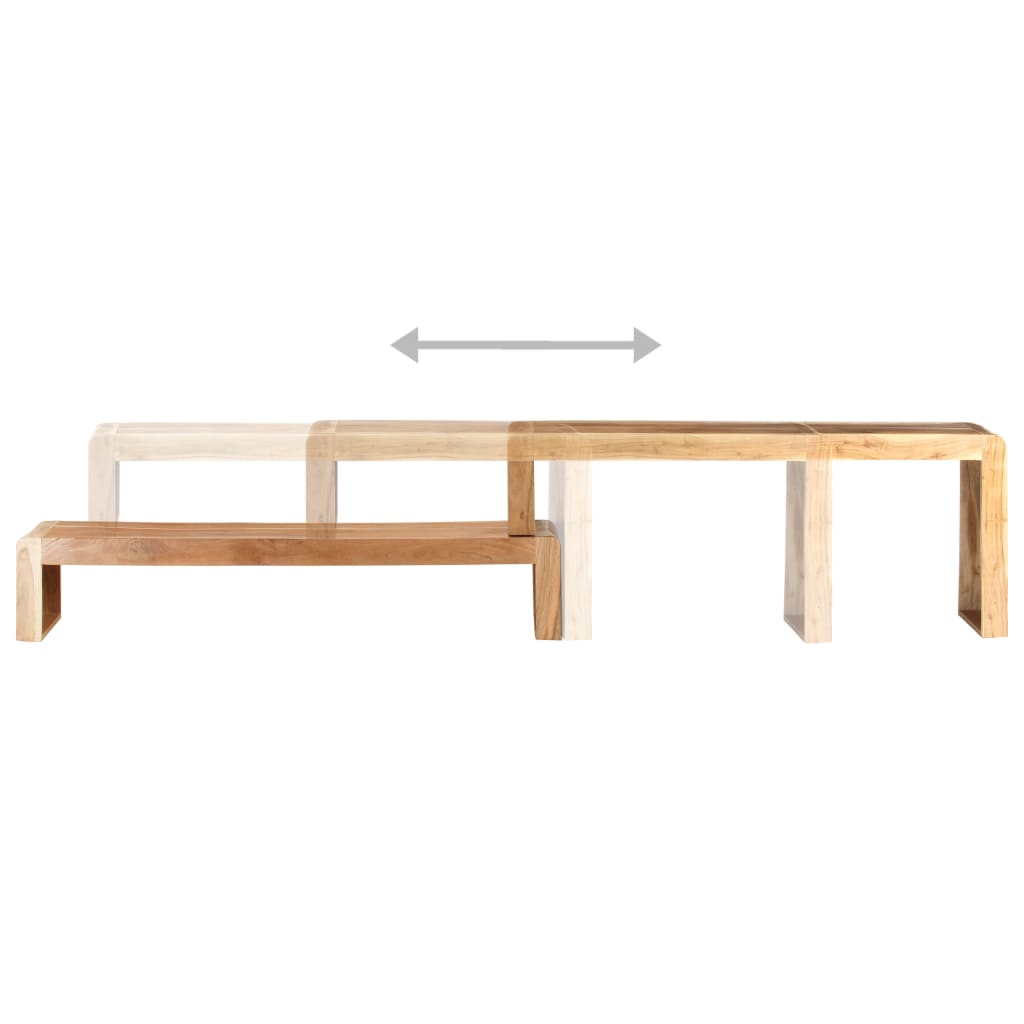 Meuble TV Moderne Scandinave en Acacia Massif - 2 Pièces-Mon Meuble TV-8