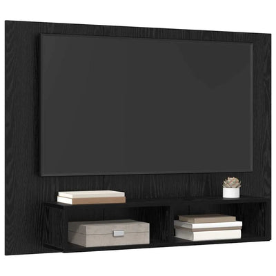 Meuble TV Moderne Suspendu Couleur Chêne Noir - 120 cm