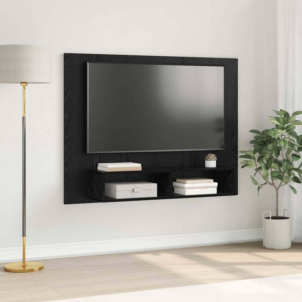 Meuble TV Moderne Suspendu Couleur Chêne Noir - 120 cm-Mon Meuble TV-2