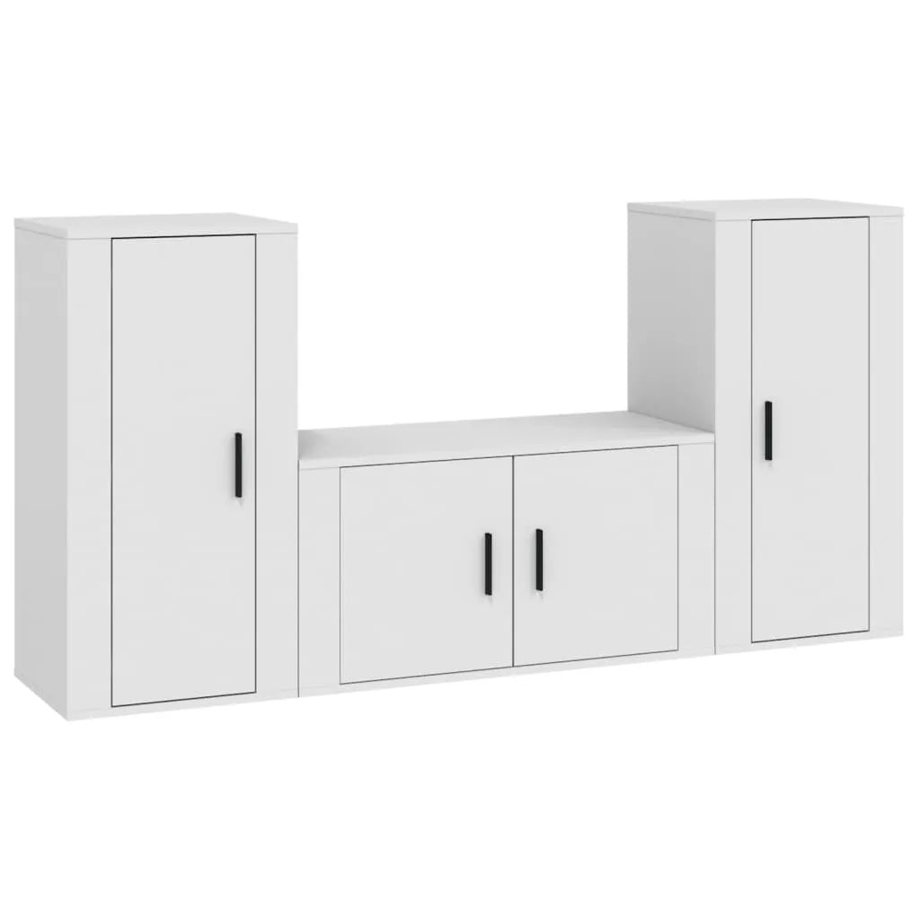Meuble TV Mural 120 cm Blanc - 3 Pièces-Mon Meuble TV-Blanc-1