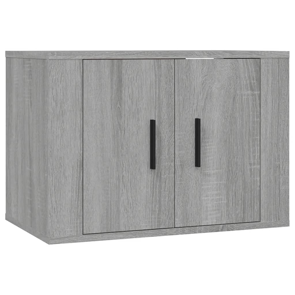 Meuble TV Mural 140 cm Effet Sonoma Gris - 3 Pièces-Mon Meuble TV-Gris béton-3-4