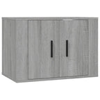 Meuble TV Mural 140 cm Effet Sonoma Gris - 3 Pièces-Mon Meuble TV-Gris béton-3-4
