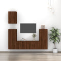 Meuble TV Mural 180 cm Effet Chêne - 5 Pièces-Mon Meuble TV-Chêne marron-5-1