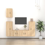 Meuble TV Mural 180 cm Effet Chêne - 5 Pièces-Mon Meuble TV-Chêne sonoma-5-12