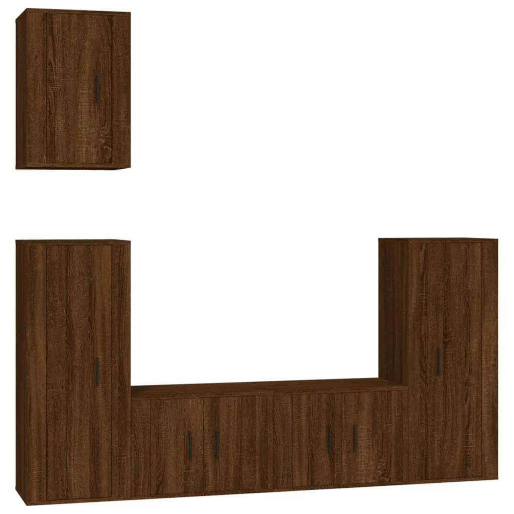 Meuble TV Mural 180 cm Effet Chêne - 5 Pièces-Mon Meuble TV-Chêne sonoma-5-2