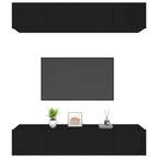 Meuble TV Mural 80 cm Noir - 4 Pièces-Mon Meuble TV-Noir-80 cm-1