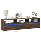 Meuble TV Mural à LED Effet Chêne - 80 cm-Mon Meuble TV-Chêne marron-180 cm-13