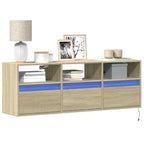 Meuble TV Mural à LED Effet Chêne - 80 cm-Mon Meuble TV-Chêne sonoma-130 cm-25