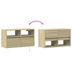 Meuble TV Mural à LED Effet Chêne - 80 cm-Mon Meuble TV-Chêne sonoma-41 cm-10