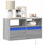 Meuble TV Mural à LED Effet Chêne - 80 cm-Mon Meuble TV-Sonoma gris-80 cm-41