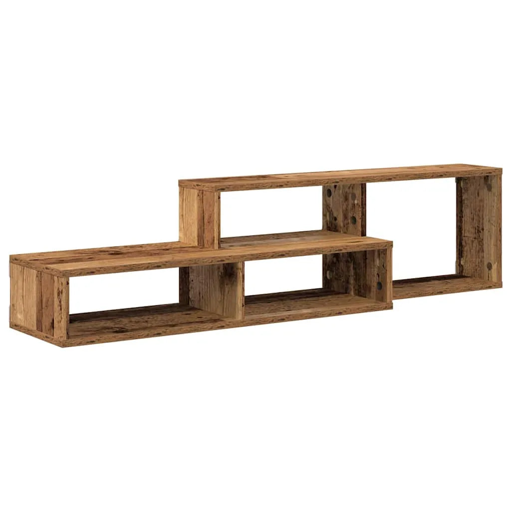 Meuble TV Mural avec Rangement en Bois - 120 cm-Mon Meuble TV-chêne artisanal-120 cm-1