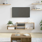 Meuble TV Mural avec Rangement en Bois - 120 cm-Mon Meuble TV-chêne artisanal-120 cm-18