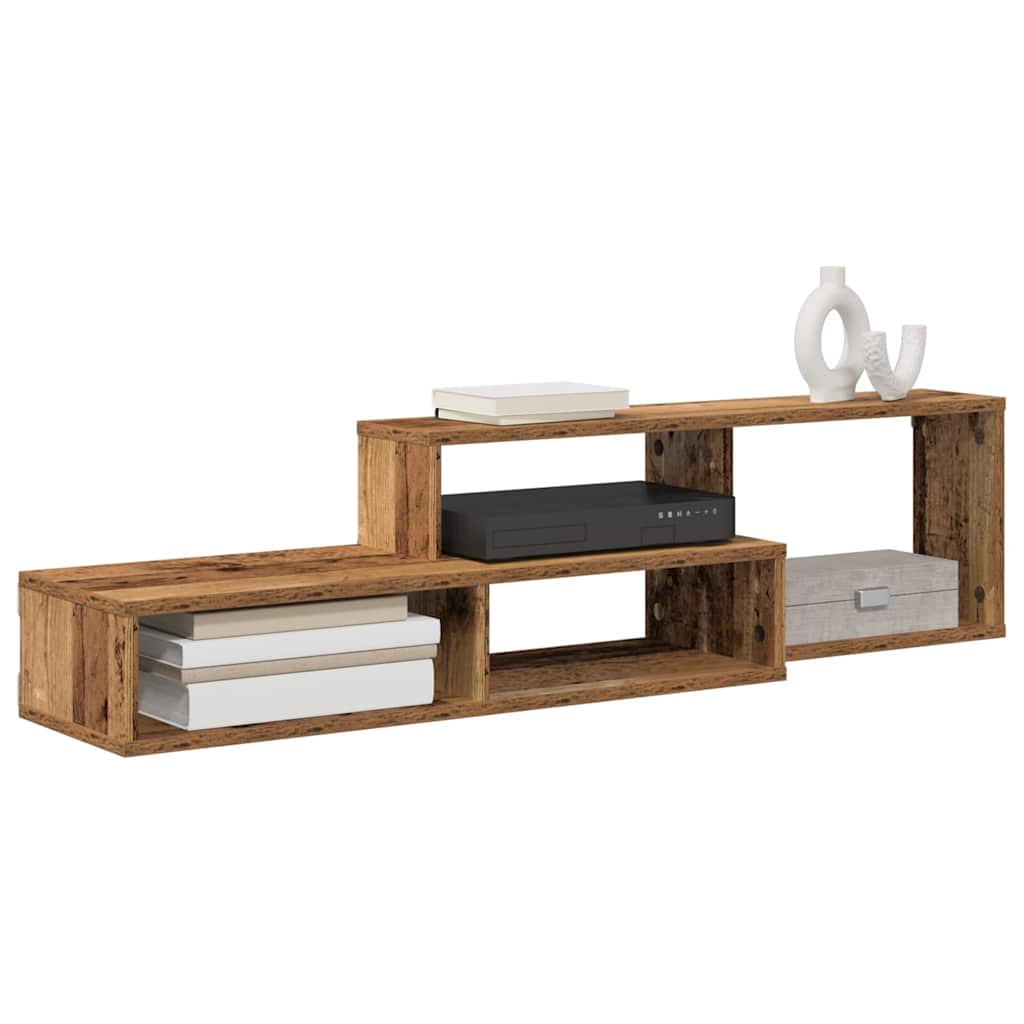 Meuble TV Mural avec Rangement en Bois - 120 cm-Mon Meuble TV-chêne artisanal-120 cm-3