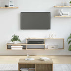 Meuble TV Mural avec Rangement en Bois - 120 cm-Mon Meuble TV-Chêne sonoma-150 cm-21