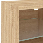 Meuble TV Mural Beige Effet Chêne - 2 Pièces-Mon Meuble TV-30 cm-30 cm-1-12