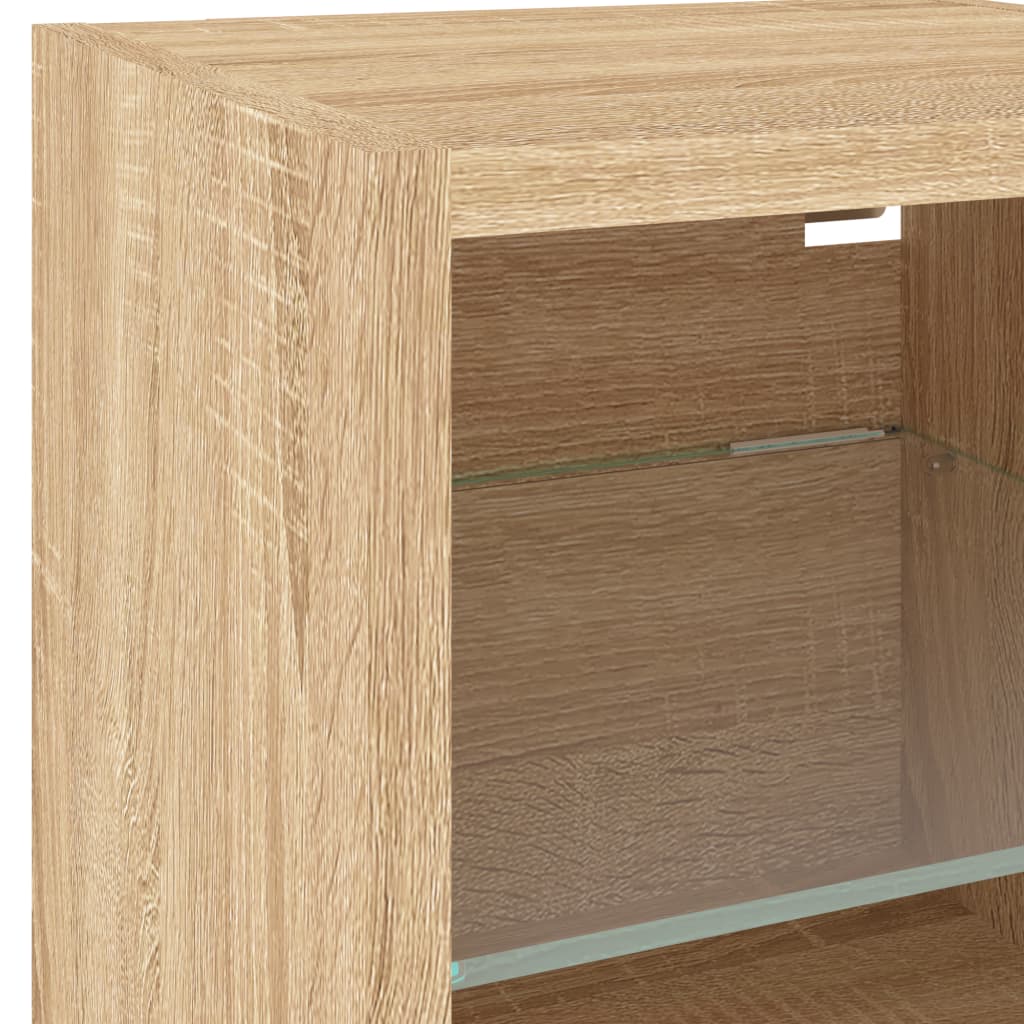 Meuble TV Mural Beige Effet Chêne - 2 Pièces-Mon Meuble TV-30 cm-30 cm-1-12
