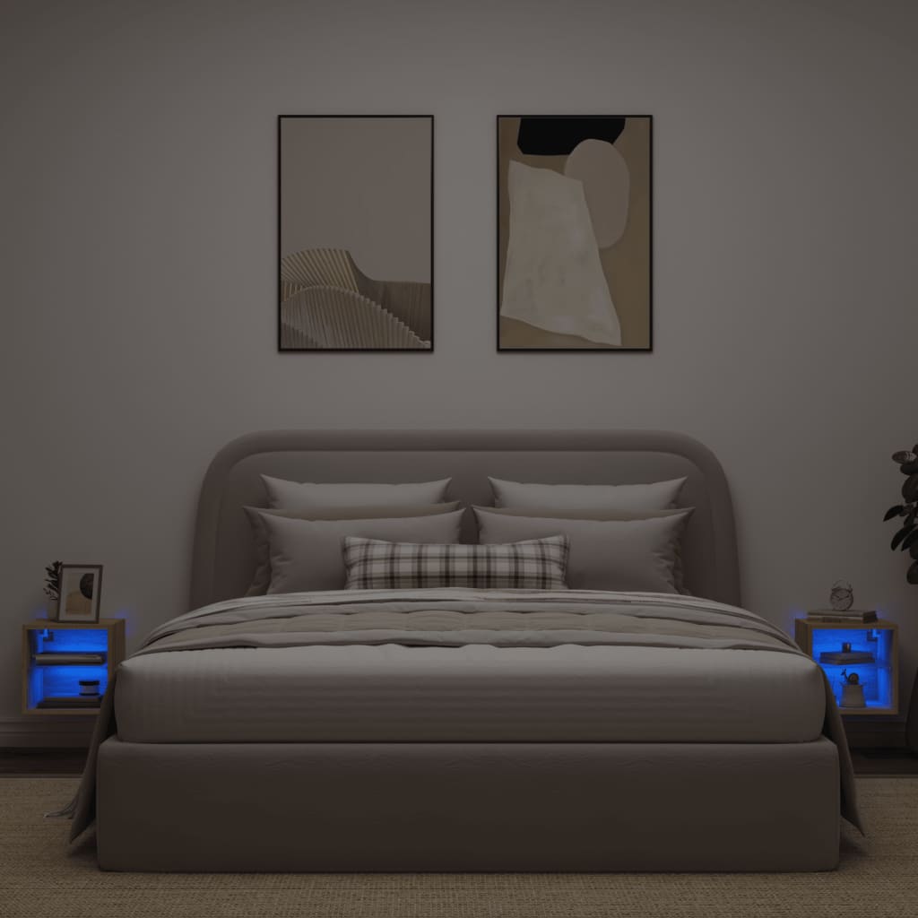 Meuble TV Mural Beige Effet Chêne - 2 Pièces-Mon Meuble TV-30 cm-30 cm-1-3