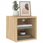 Meuble TV Mural Beige Effet Chêne - 2 Pièces-Mon Meuble TV-30 cm-30 cm-1-6