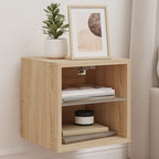 Meuble TV Mural Beige Effet Chêne - 2 Pièces-Mon Meuble TV-30 cm-30 cm-2-1